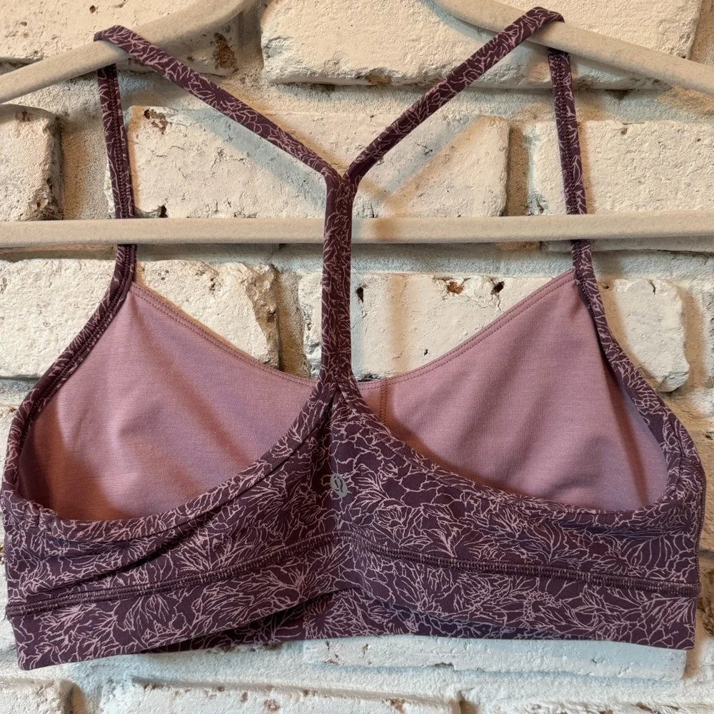 Lululemon Flow Y Bra Arabesque Antoinette Smoky Quartz - W2AUPS - Size 10 - Picture 3 of 5
